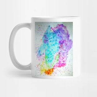 Kaleidoscopic Dream - Abstract Watercolor painting in free style blue, purple, pink, green, yellow, and orange Mug